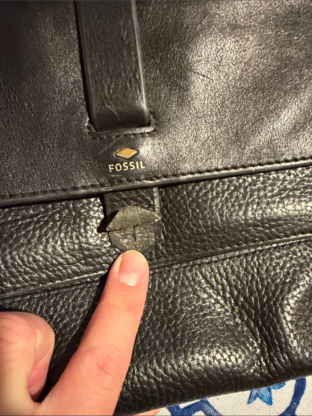 Fossil Black Crossbody Bag with Gold Hardware *DEFECTS*
